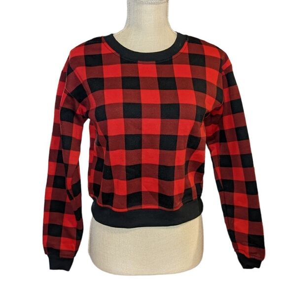 🤩 Better Together‎ red and black checkered sweatshirt size XS 🤩 2 for $20 - Picture 1 of 5